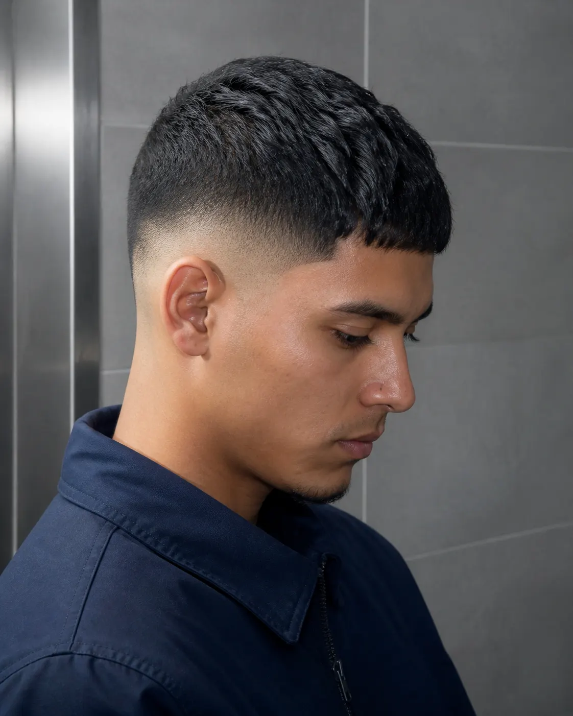 Fade bajo terminado y visto de perfil