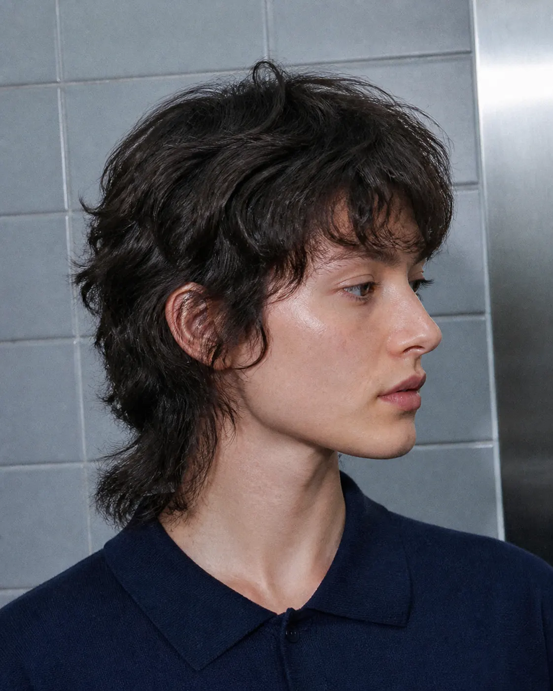 Cabello medio largo trabajado con tijera